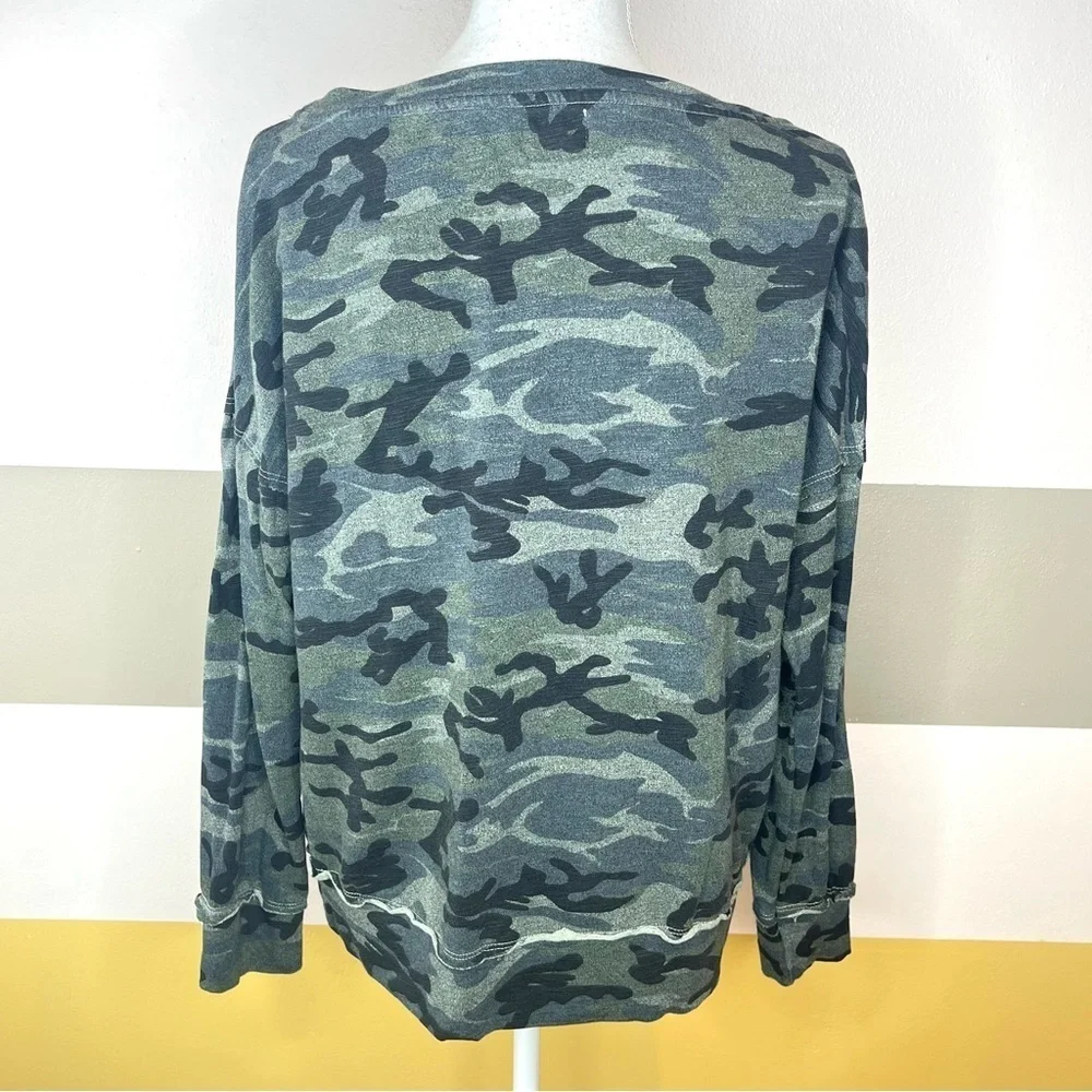 Sundry Green Ragen Camo Camouflage Grunge Western Soft Casual Lounge Sweatshirt - Picture 6 of 15